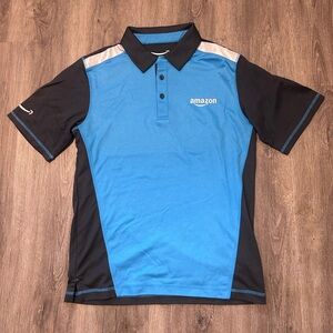 Amazon Active Polo Luly Yang Shirt Mens Small Blue Short Sleeve Uniform